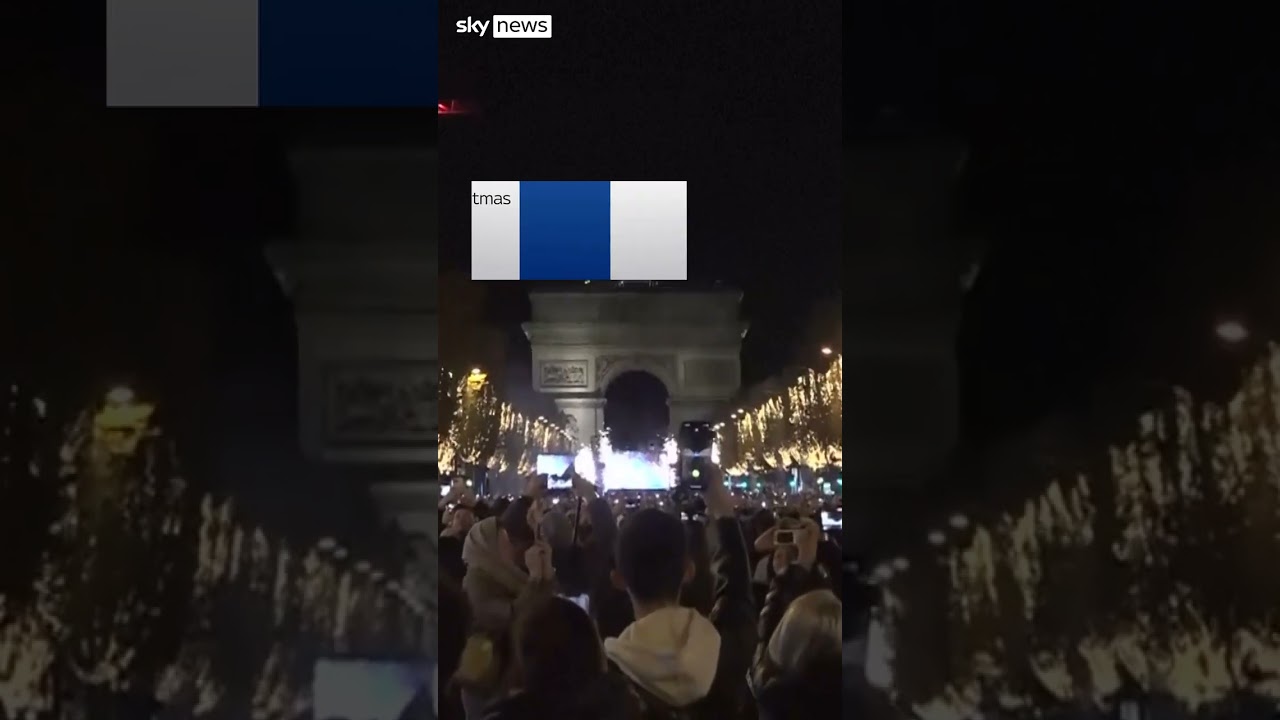 Christmas lights illuminated in Paris