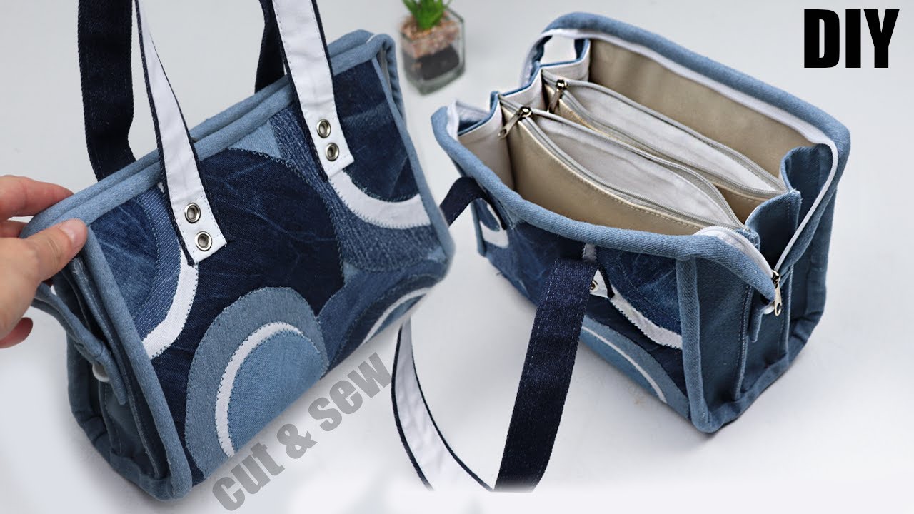 DIY Denim Patchwork Circle Bag Tutorial From Cloth Making Fantastic Design