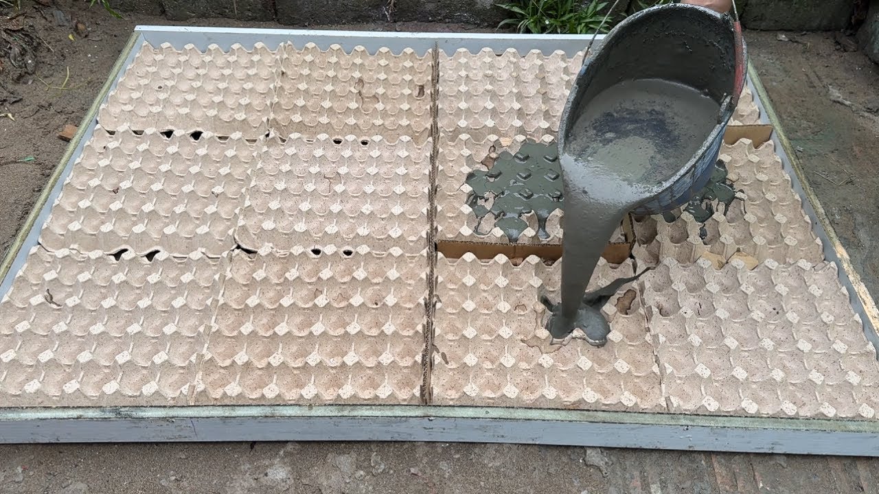 Flower pots Craft – DIY (3 Plant Pots in One Idea) from Cement and Egg Trays