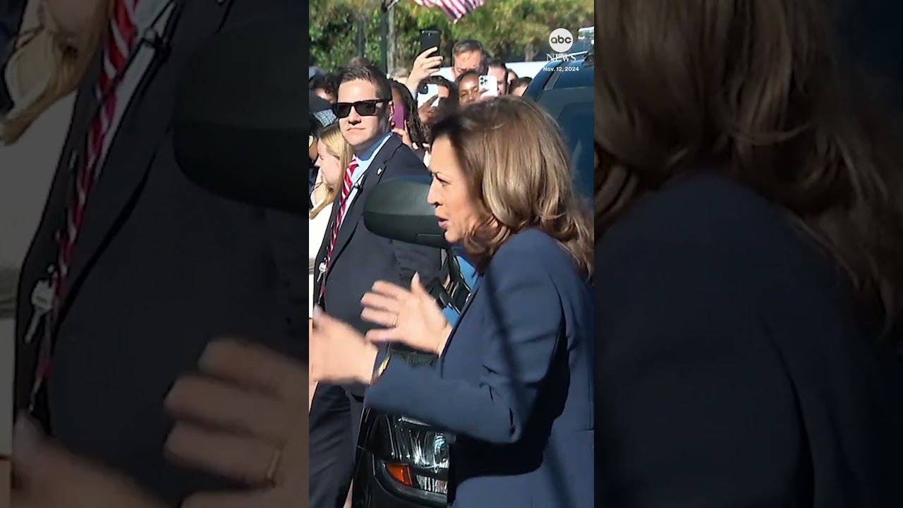 Kamala Harris cheered on by staff as she arrives back at the White House