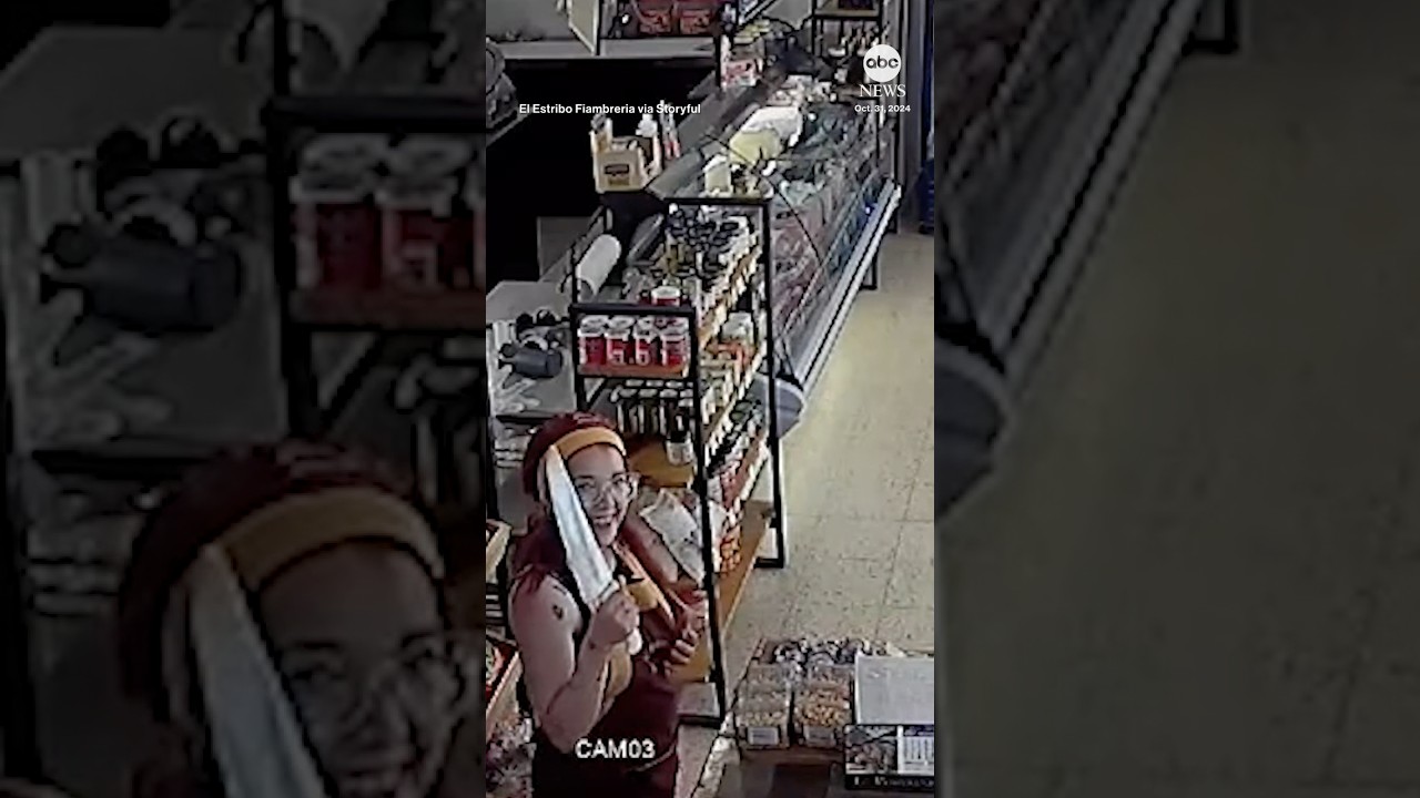 Knife-wielding robber scared off by shop employee with bigger knife in Argentina