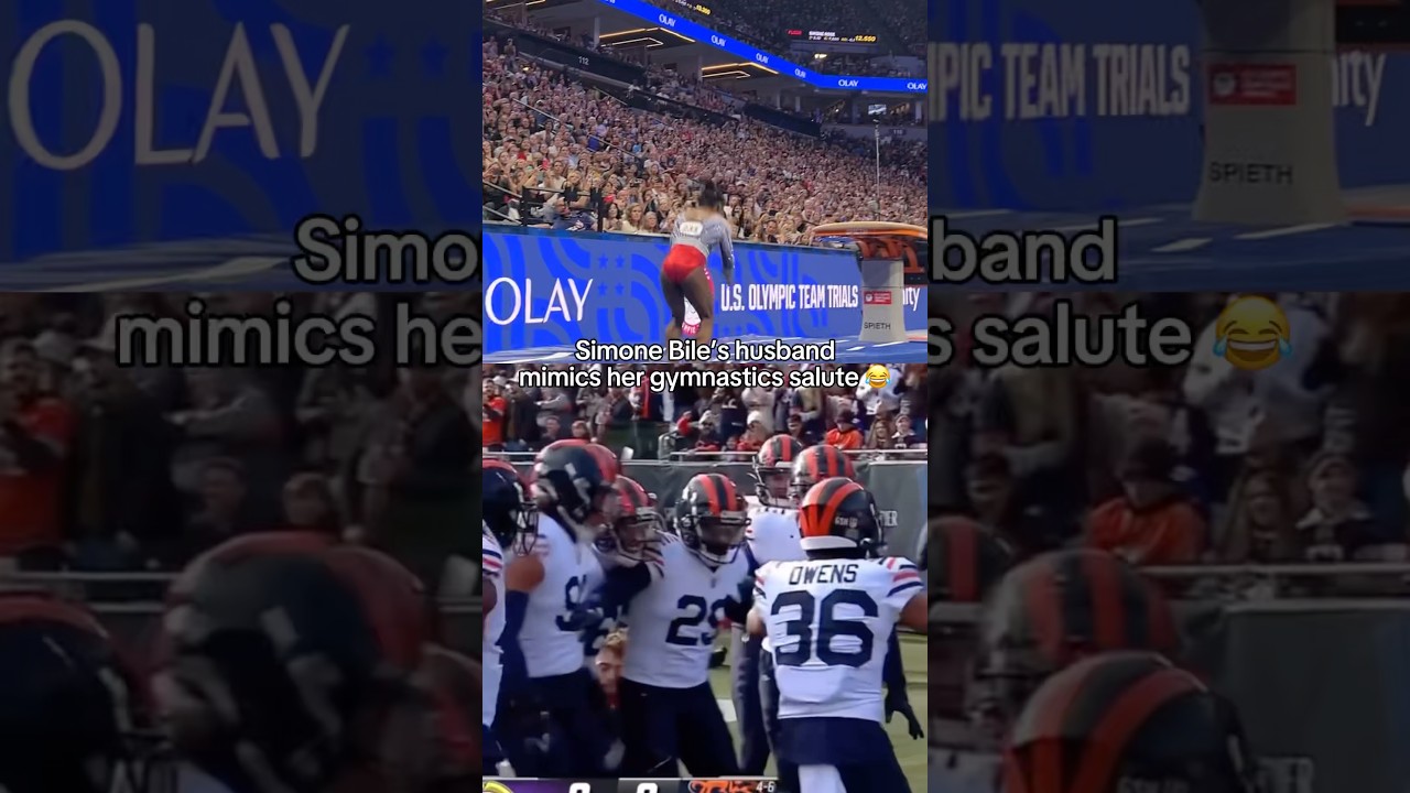 NFL meets Gymnastics 🏈 #sports #gymnastics #gymnast #olympics #sports #sport #simonebiles #football
