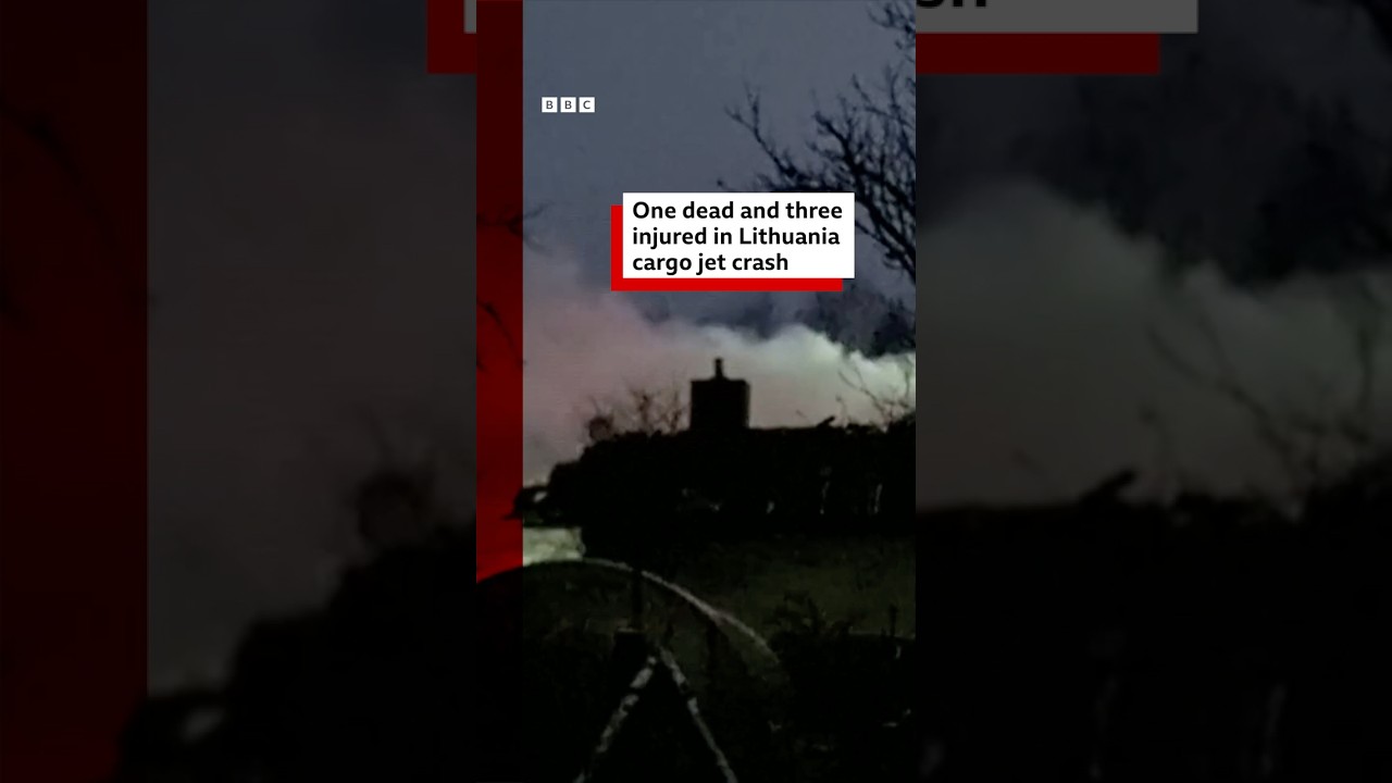 One dead and three injured in Lithuania cargo jet crash. #Lithuania #Boeing737 #BBCNews