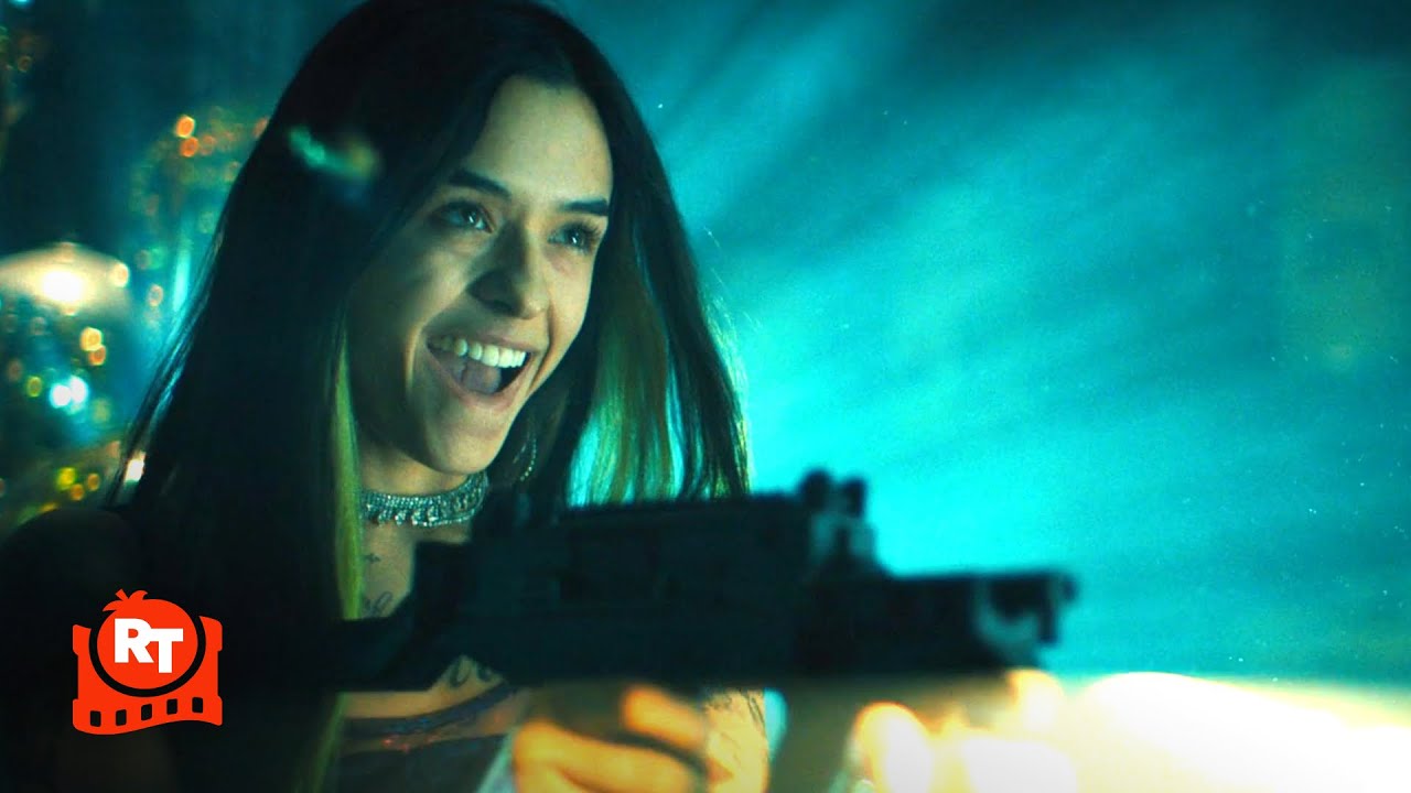 Silent Night (2023) – Girl Gone WILD (With Guns!) Scene | Movieclips