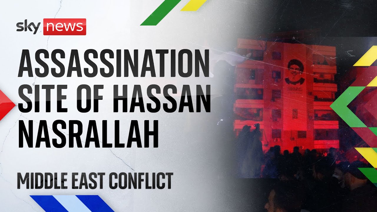 Sky News gains access to site of Hezbollah leader’s assassination