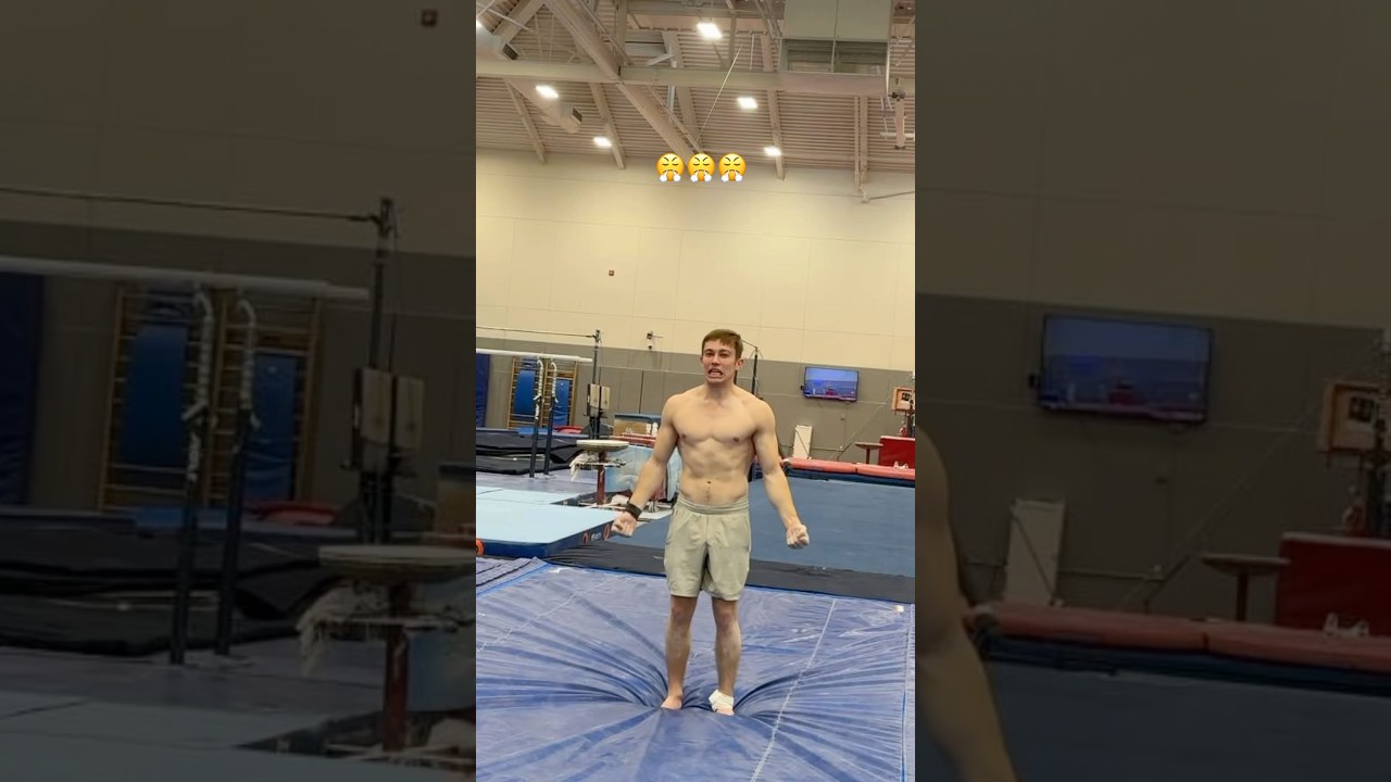 Sticking on purpose vs. on accident 😂 #gymnast #gymnastics #olympics #sports #olympic #fail #sport