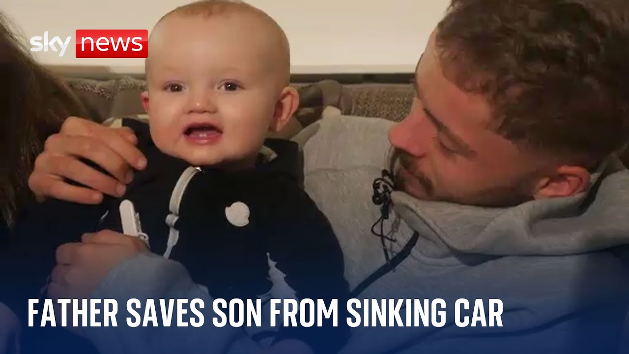 Storm Bert: Father rescues son from sinking car as floods wreak havoc