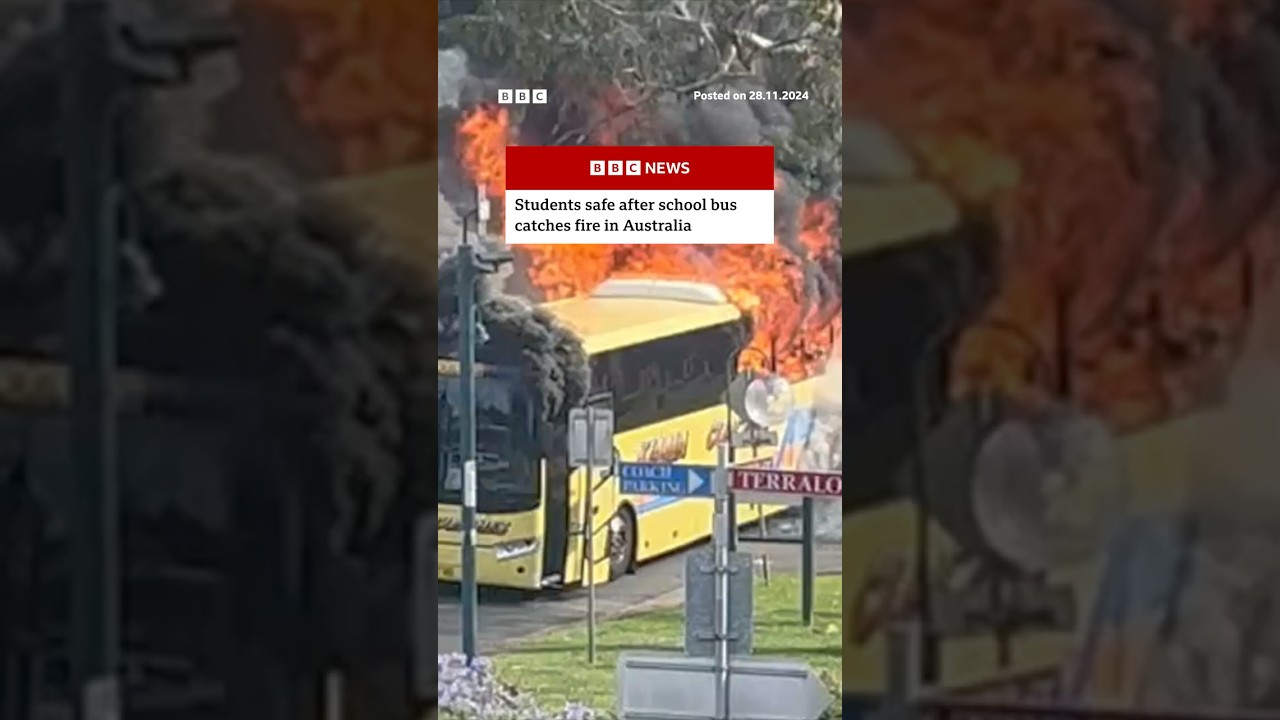 Students safe after school bus catches fire in Australia. #Australia #BBCNews
