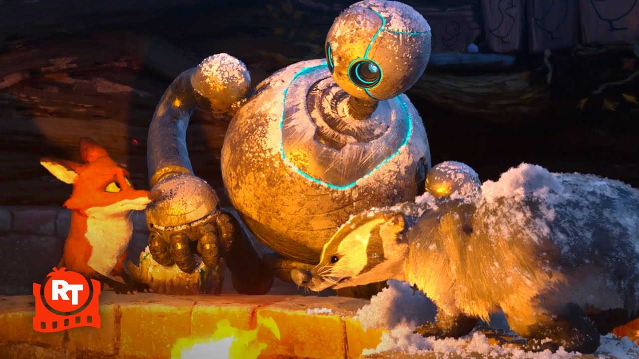 The Wild Robot (2024) – Roz & Fink Save the Animals Scene | Movieclips