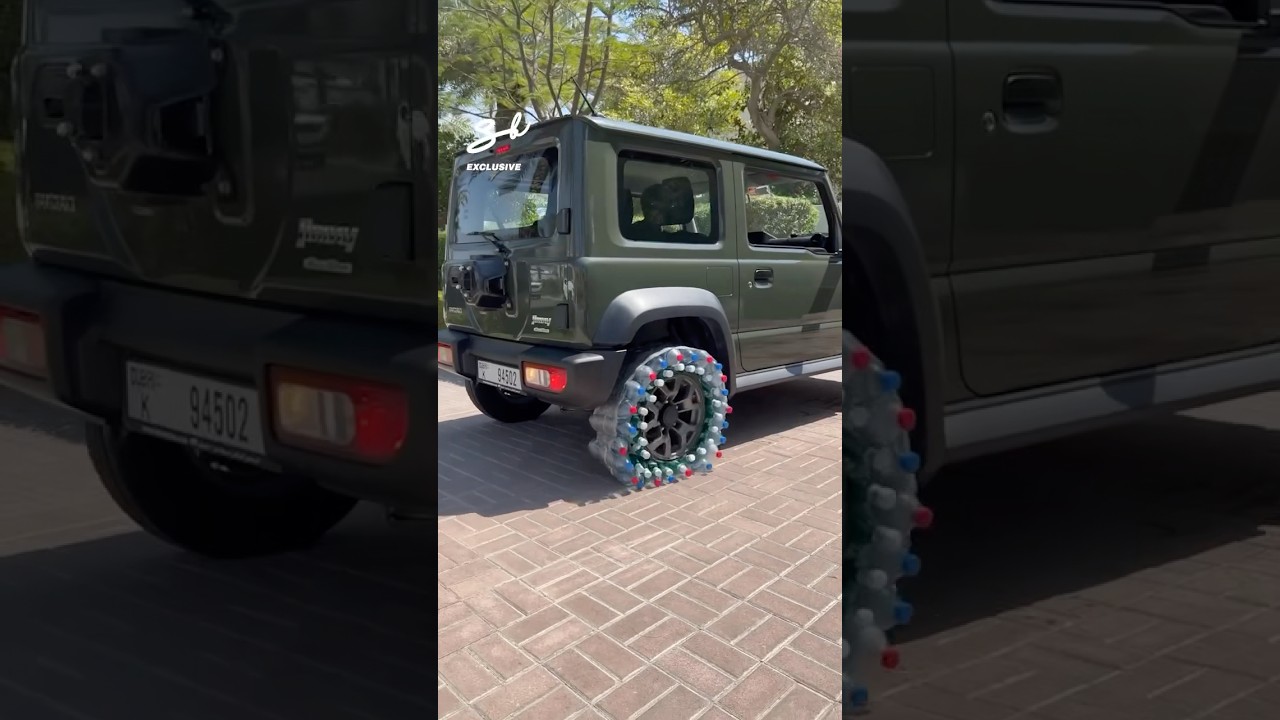We made a wheel out of PLASTIC bottles! 😳 #plastic #wheels #vehicles