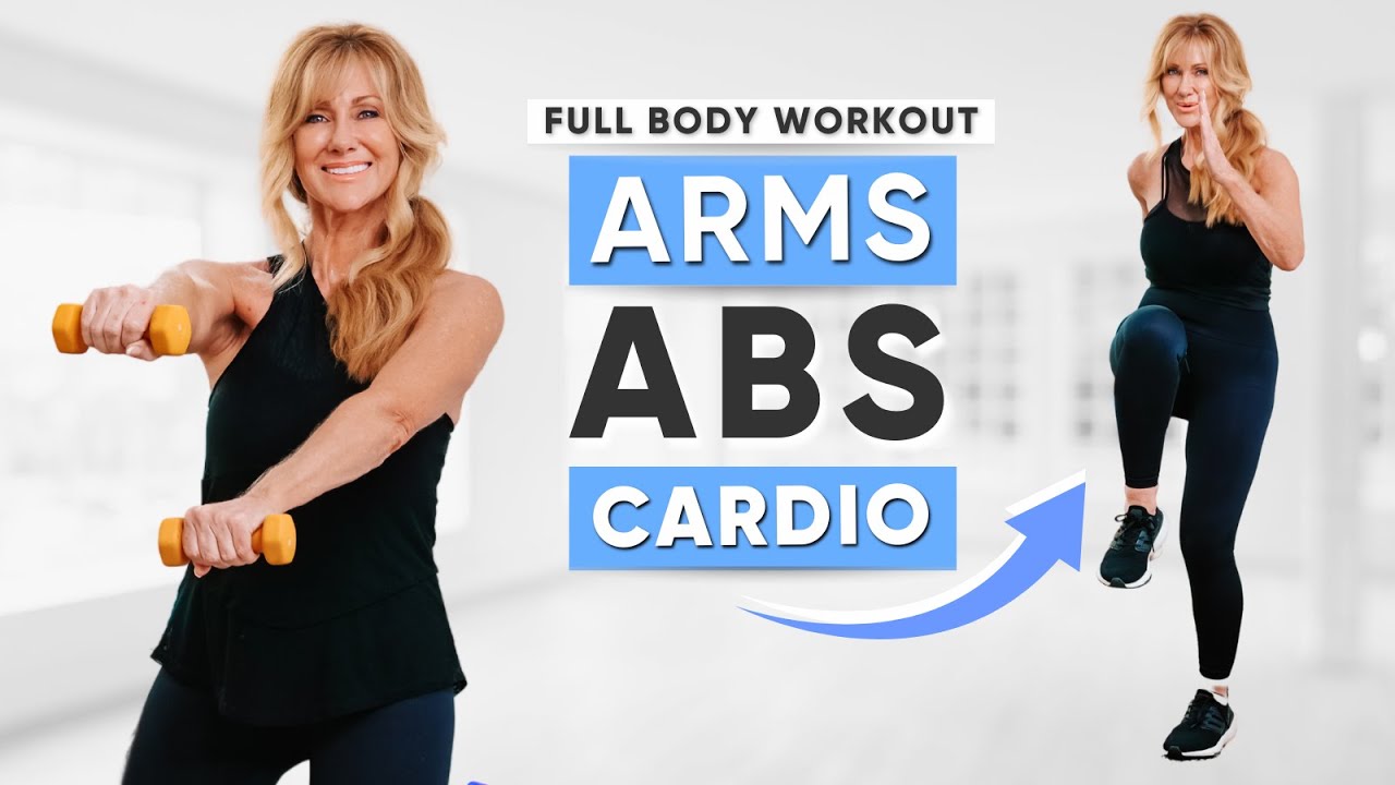 20 Minute Full Body Fat Burning Workout! Abs + Arms + Cardio + Stretch