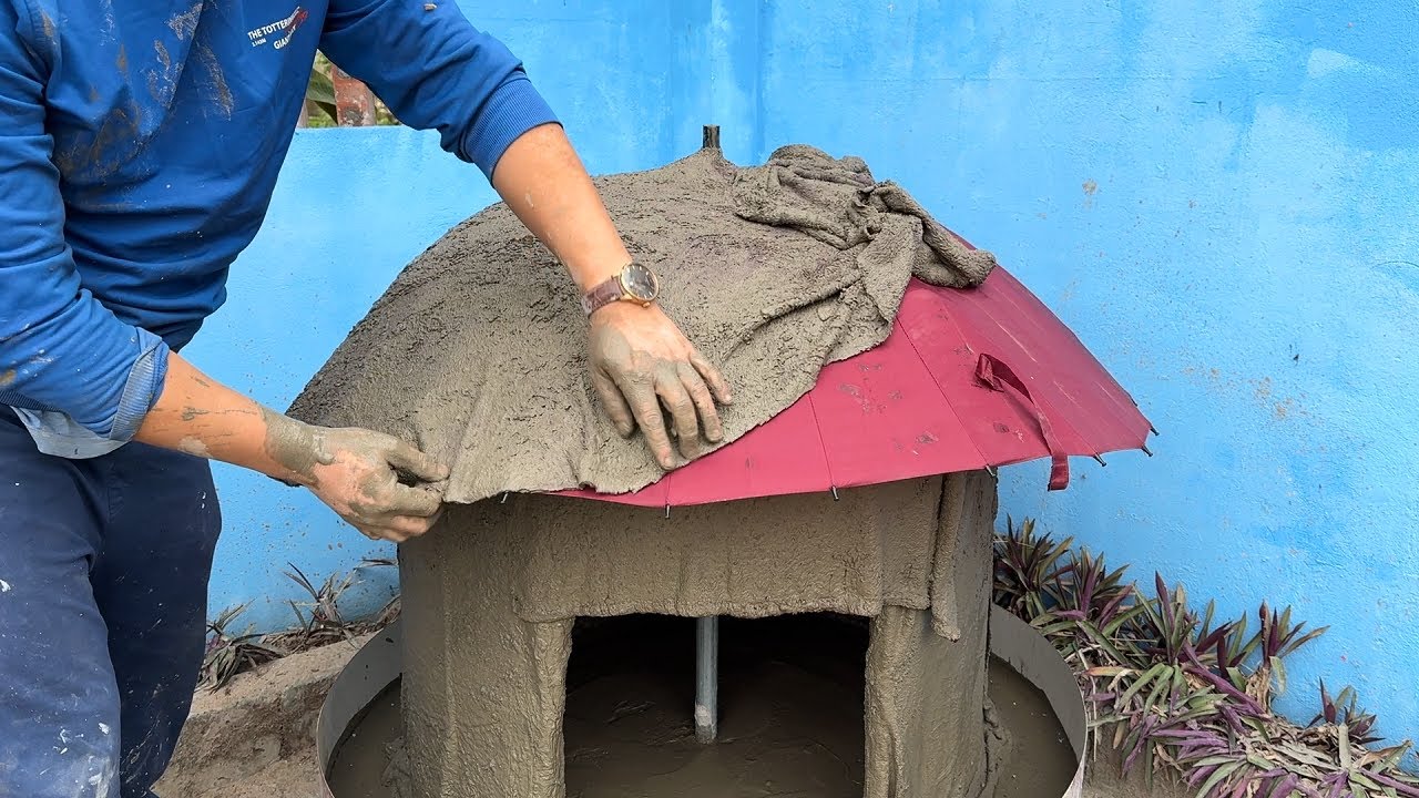 Amazing Creations from Cement and Umbrellas – Easy Way to Build a Dog House