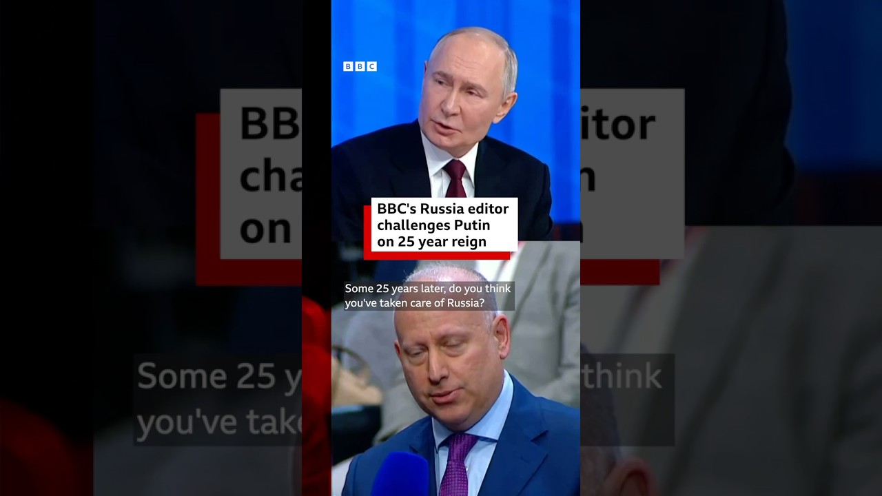 BBC’s Steve Rosenberg challenges Putin on his 25 years in power in Russia. #Russia #Putin #BBCNews