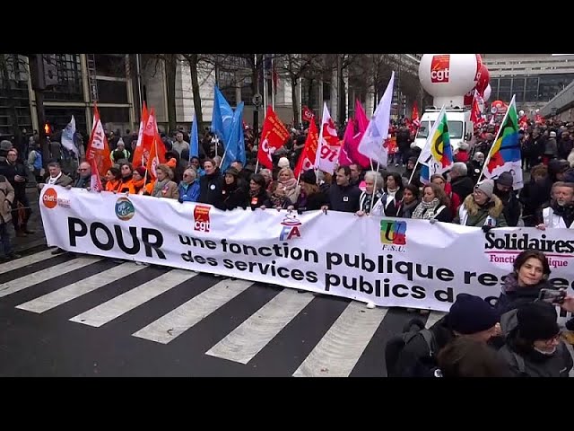 Civil servants in France go on strike after no-confidence vote topples government