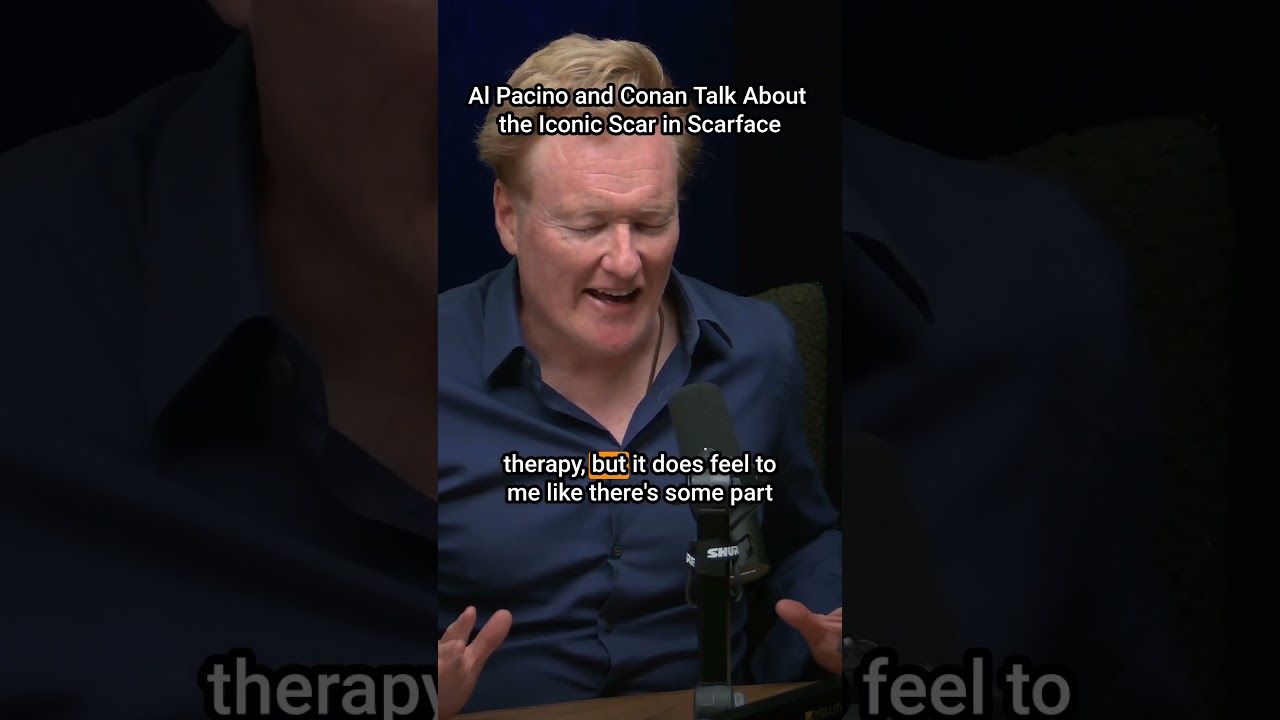 Conan & Al Pacino discuss the iconic scar in “Scarface”  #conanobrien #conaf #conan
