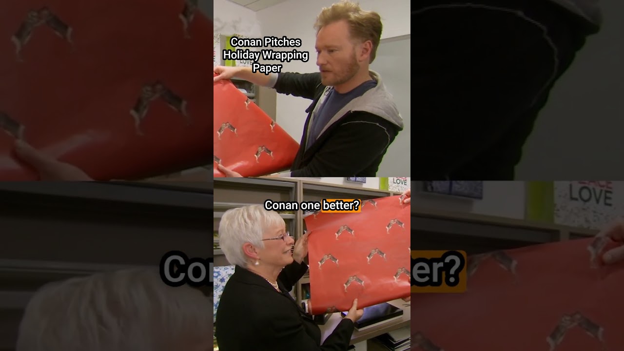 Conan pitches holiday wrapping paper  #podcast #conanobrien #conan #conaf