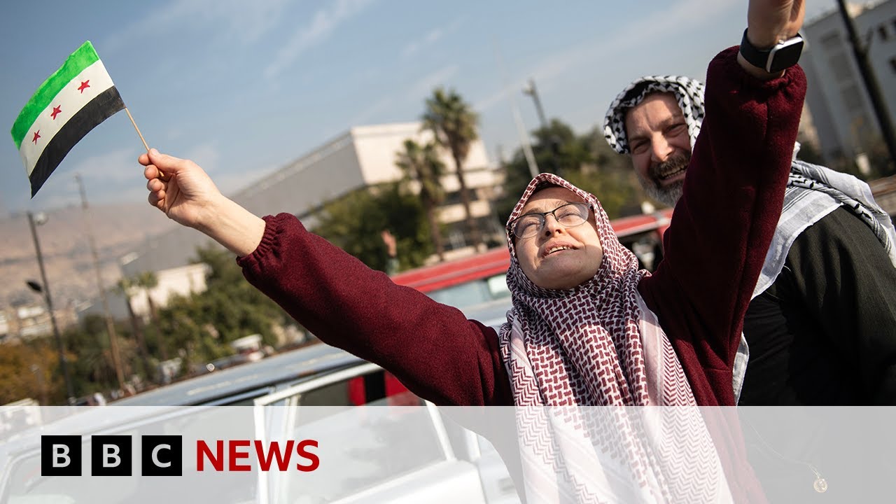 Crowds celebrate in Syria after Assad flees capital of Damascus | BBC News