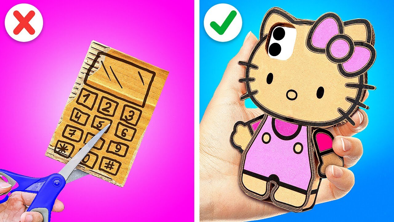 DIY CARDBOARD PHONE CASE 💖📦 BEST RAINBOW CRAFTS!