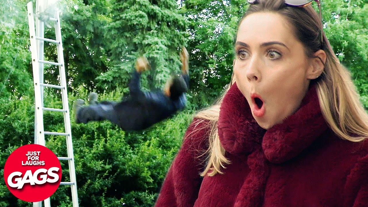 Falling Off Ladder Prank | Just For Laughs Gags