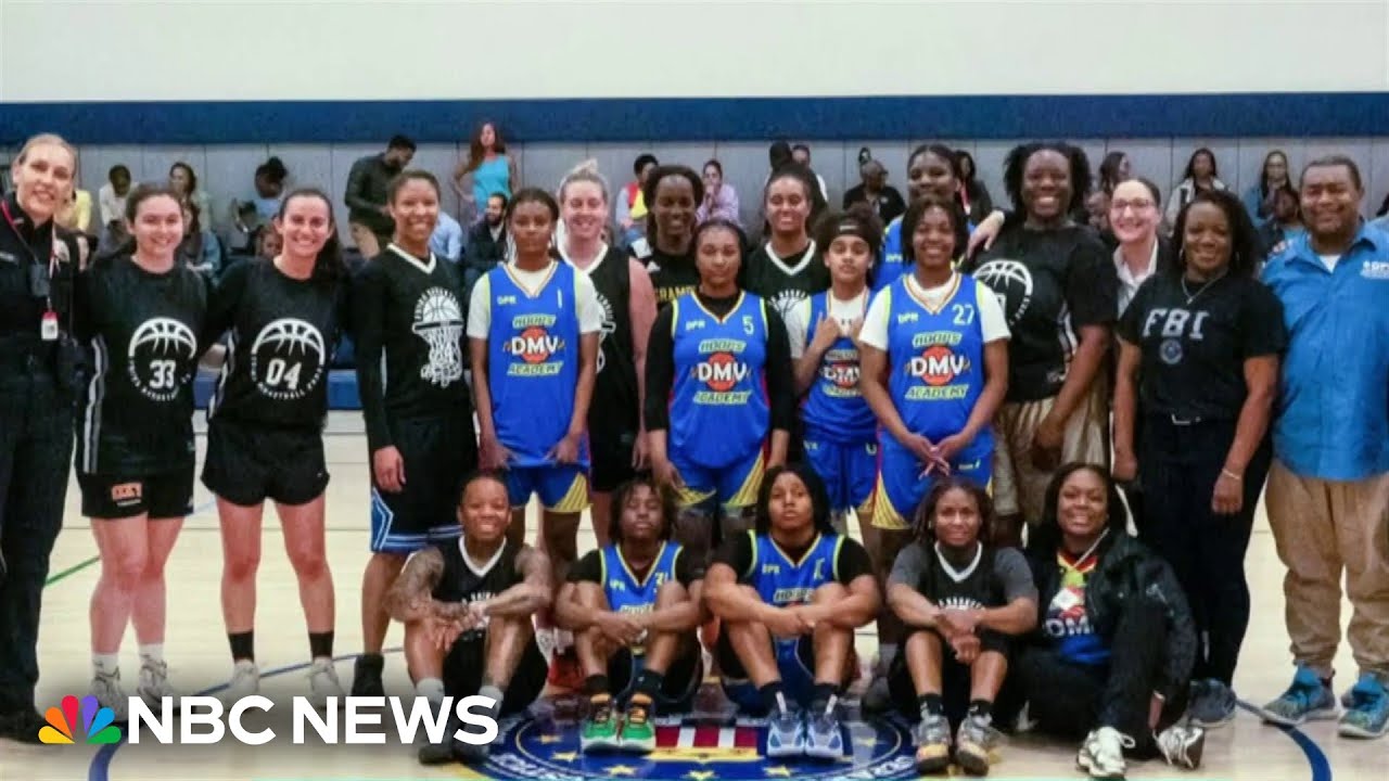 High school basketball players host game with FBI agents