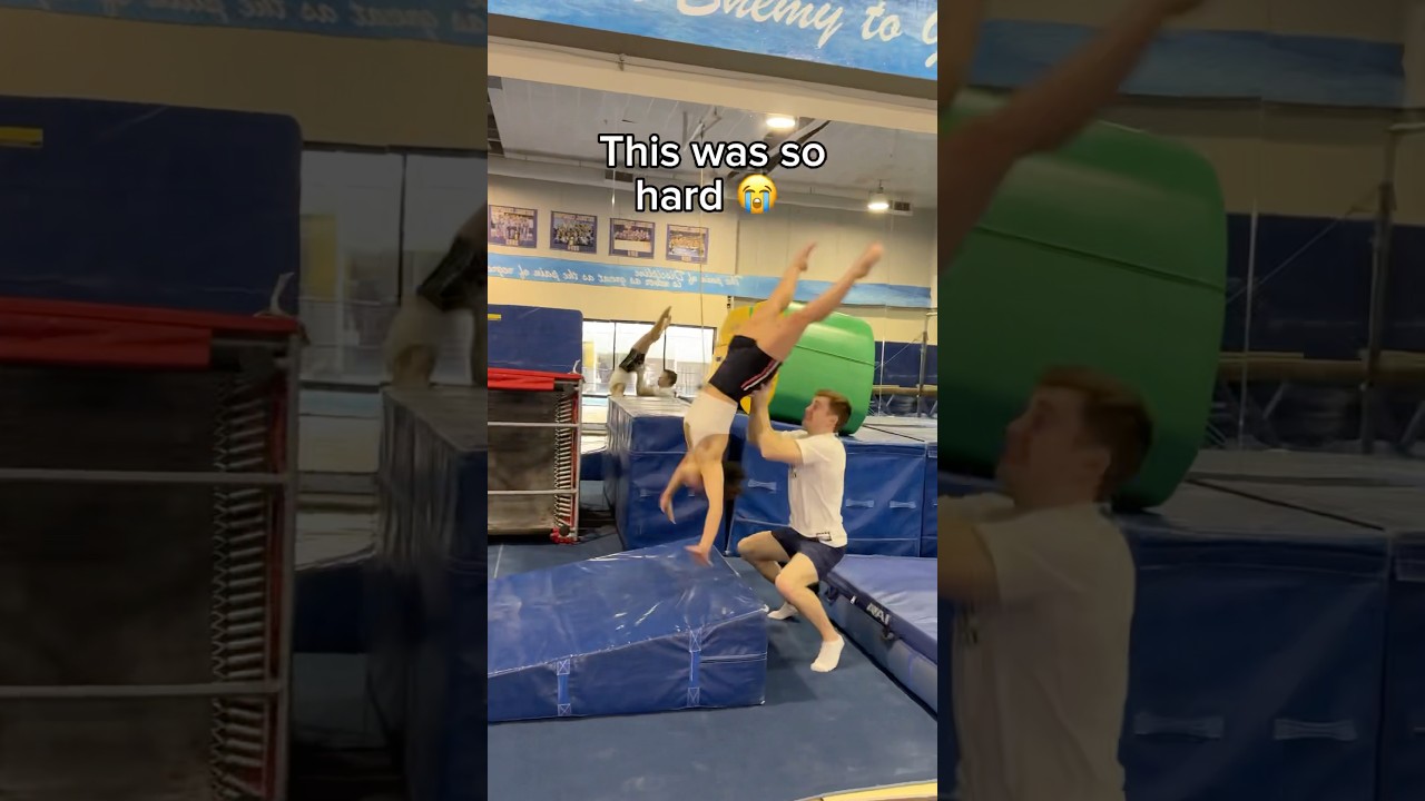 I almost ended Katelyn 😭 #gymnast #olympics #gymnastics #olympic #fail #fails #sports #sport #d1