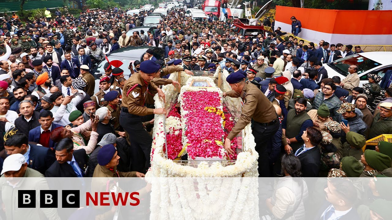 India mourns ex-PM Manmohan Singh with full state funeral | BBC News