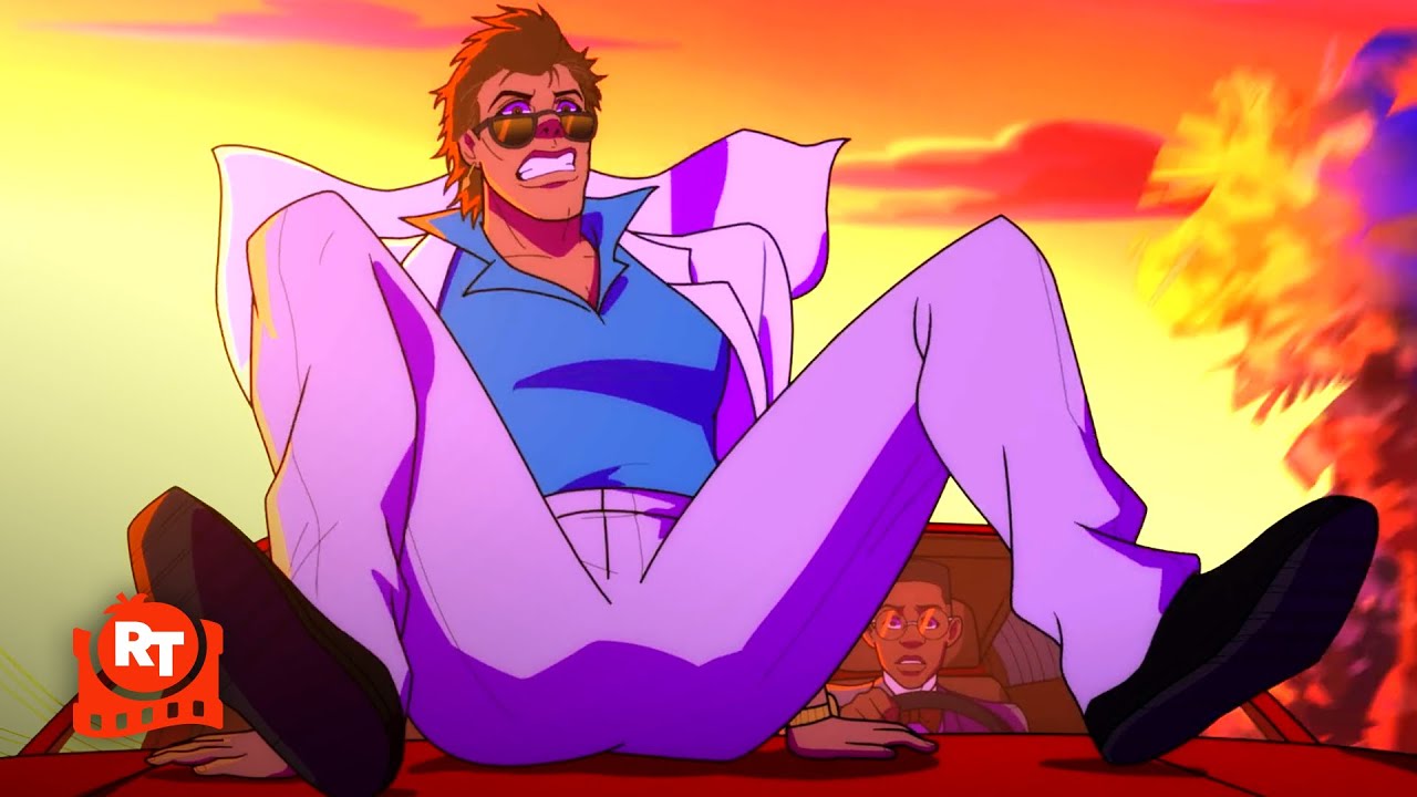 Mortal Kombat Legends: Cage Match (2023) – Johnny Cage HILARIOUS Car Chase Scene | Movieclips