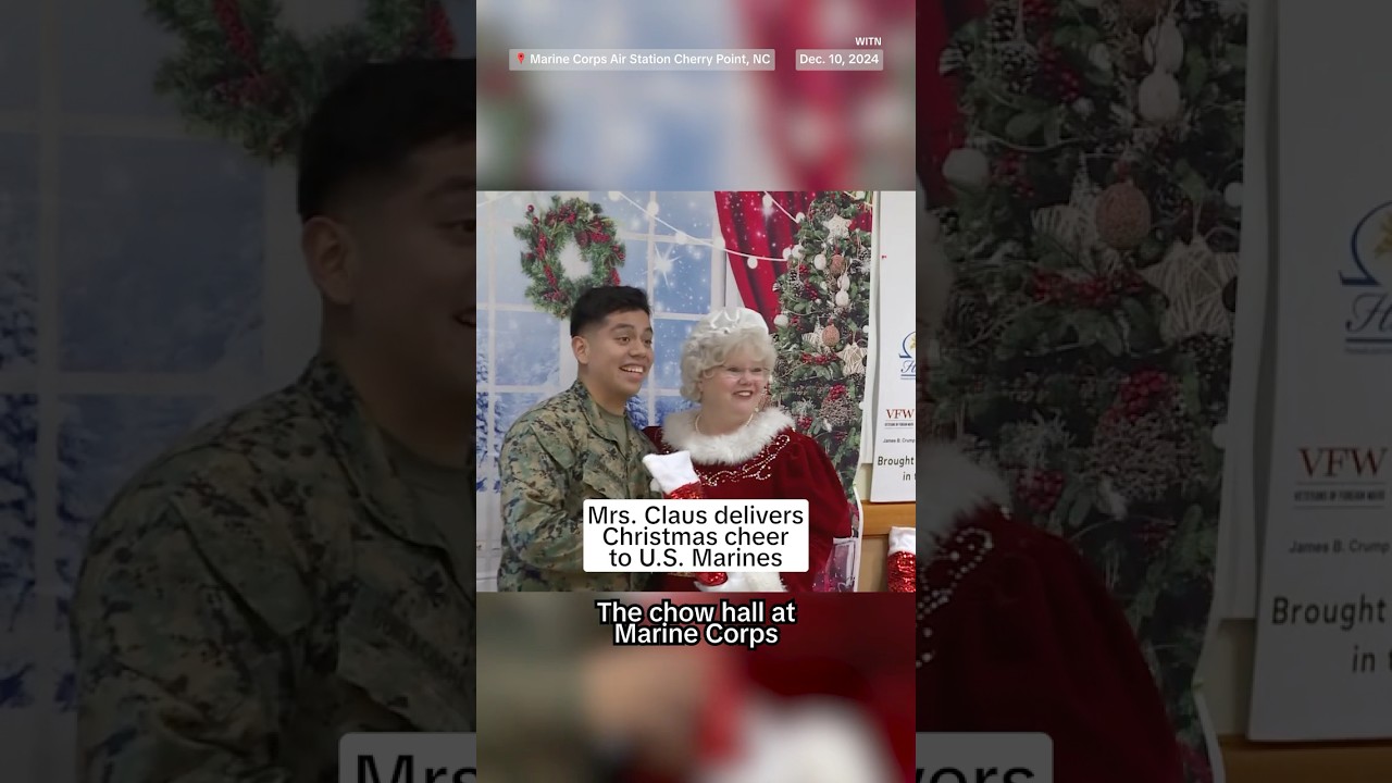 Mrs. Claus delivers Christmas cheer to U.S. Marines
