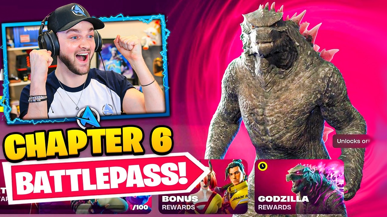 *NEW* Fortnite CHAPTER 6 Battle Pass! (GODZILLA)