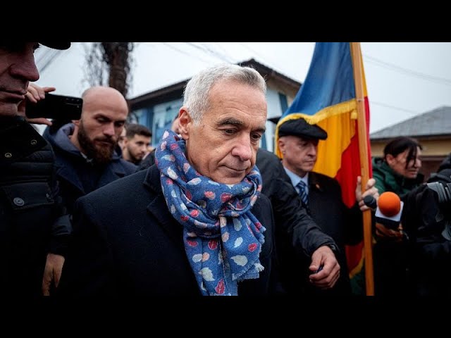 Romania’s far-right Georgescu denounces cancelled vote outside closed polling station