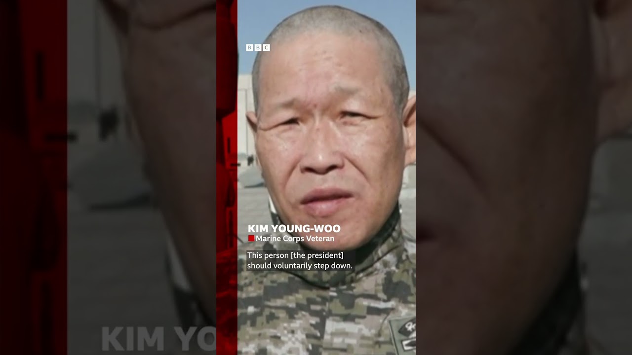 South Korean couple shave their heads in protest. #SouthKorea #BBCNews