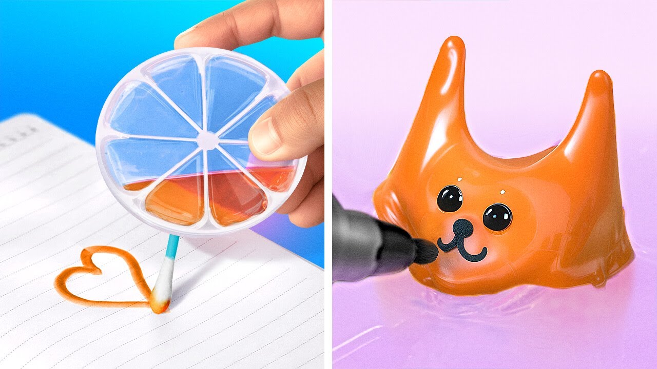 SQUISHY SCHOOL CRAFTS 🧡📚 CREATE YOUR OWN RAINBOW SUPPLIES