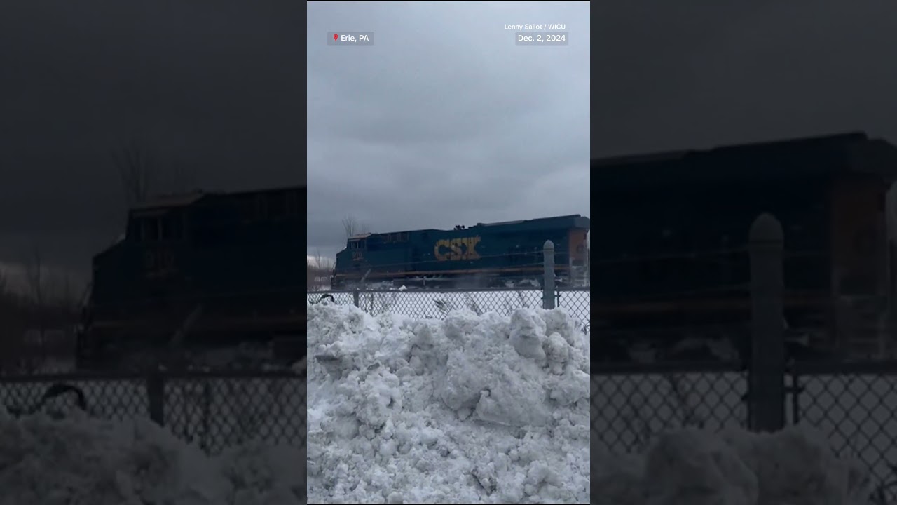 Train collides with truck stuck on track due to ice and snow