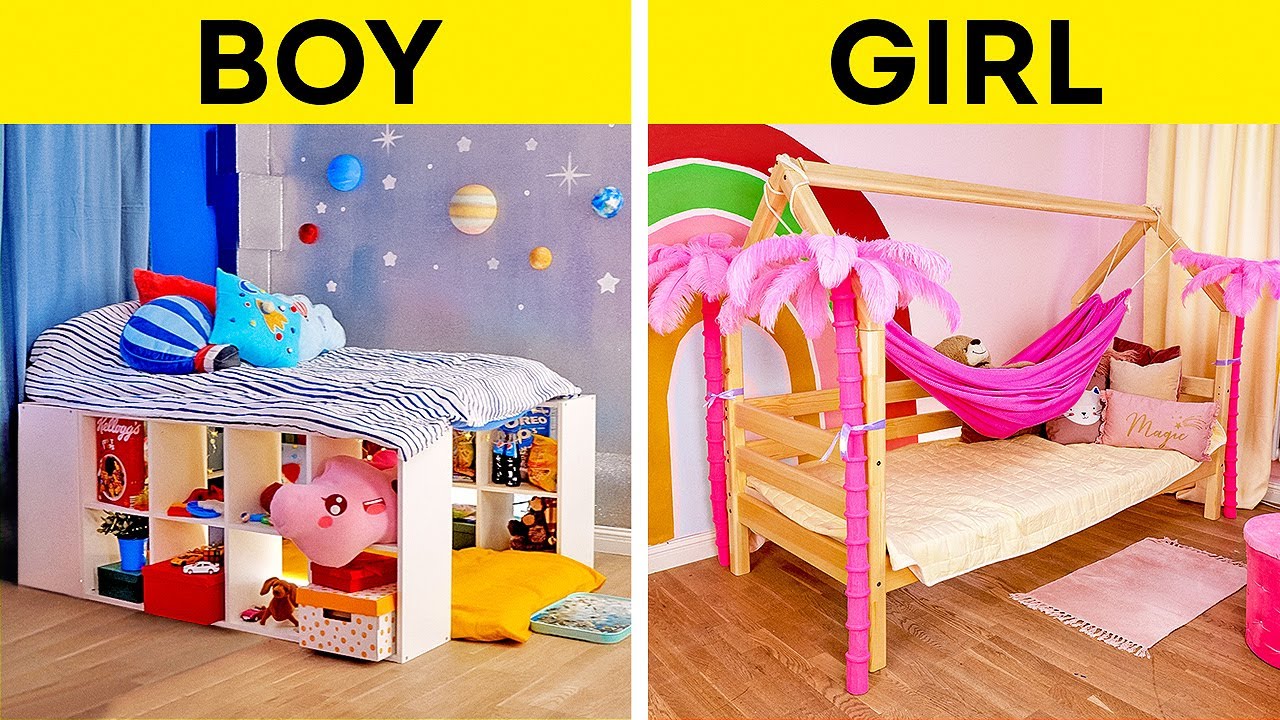 🌈 Transforming Sibling Spaces: Rainbow Room Makeover Magic! 🛏️✨