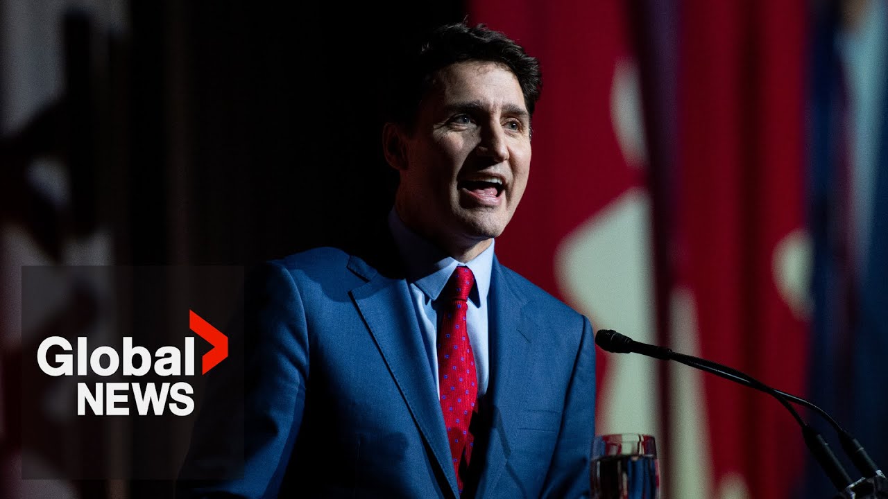 Trudeau likens Freeland’s departure to a family spat, calls Poilievre the “Grinch”
