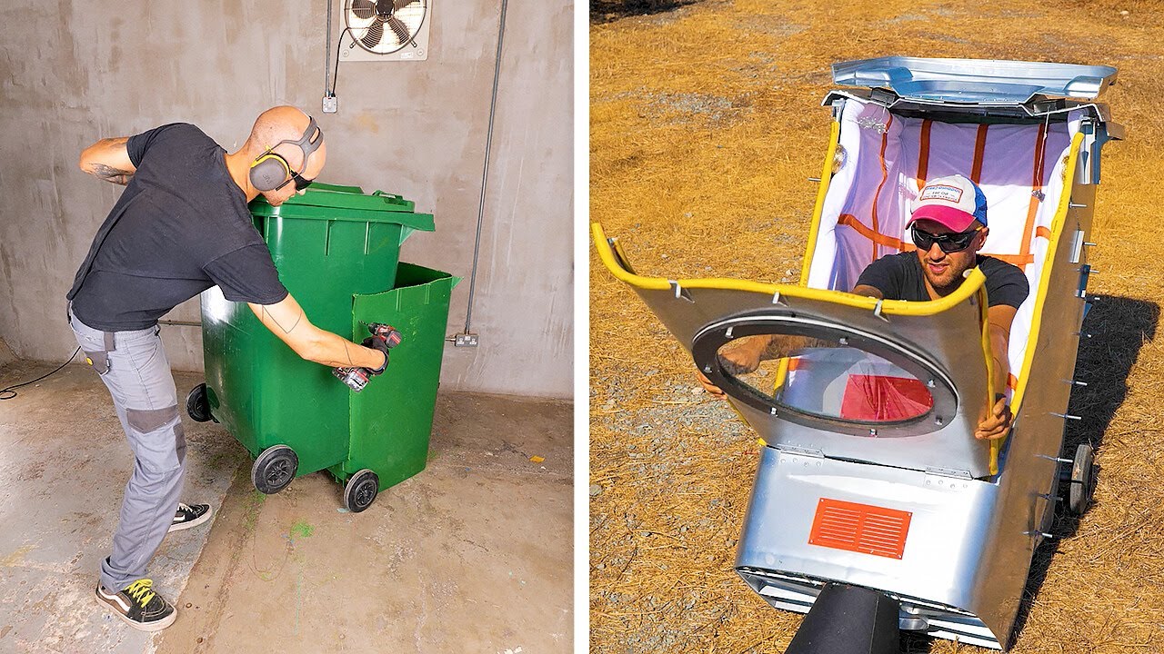 Unbelievable Sleeping Capsule: Crafting with a Trashcan
