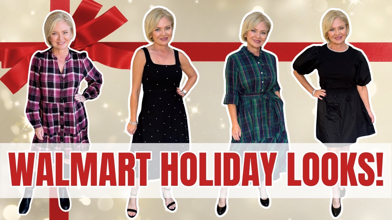 Walmart Try On Haul: Holiday Outfits & Dresses! #walmart