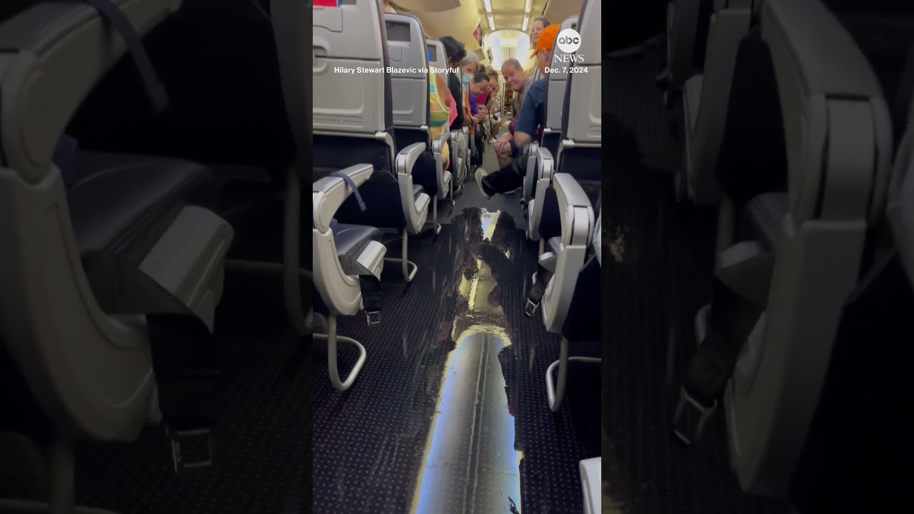 Water leak floods aisle on American Airline flight
