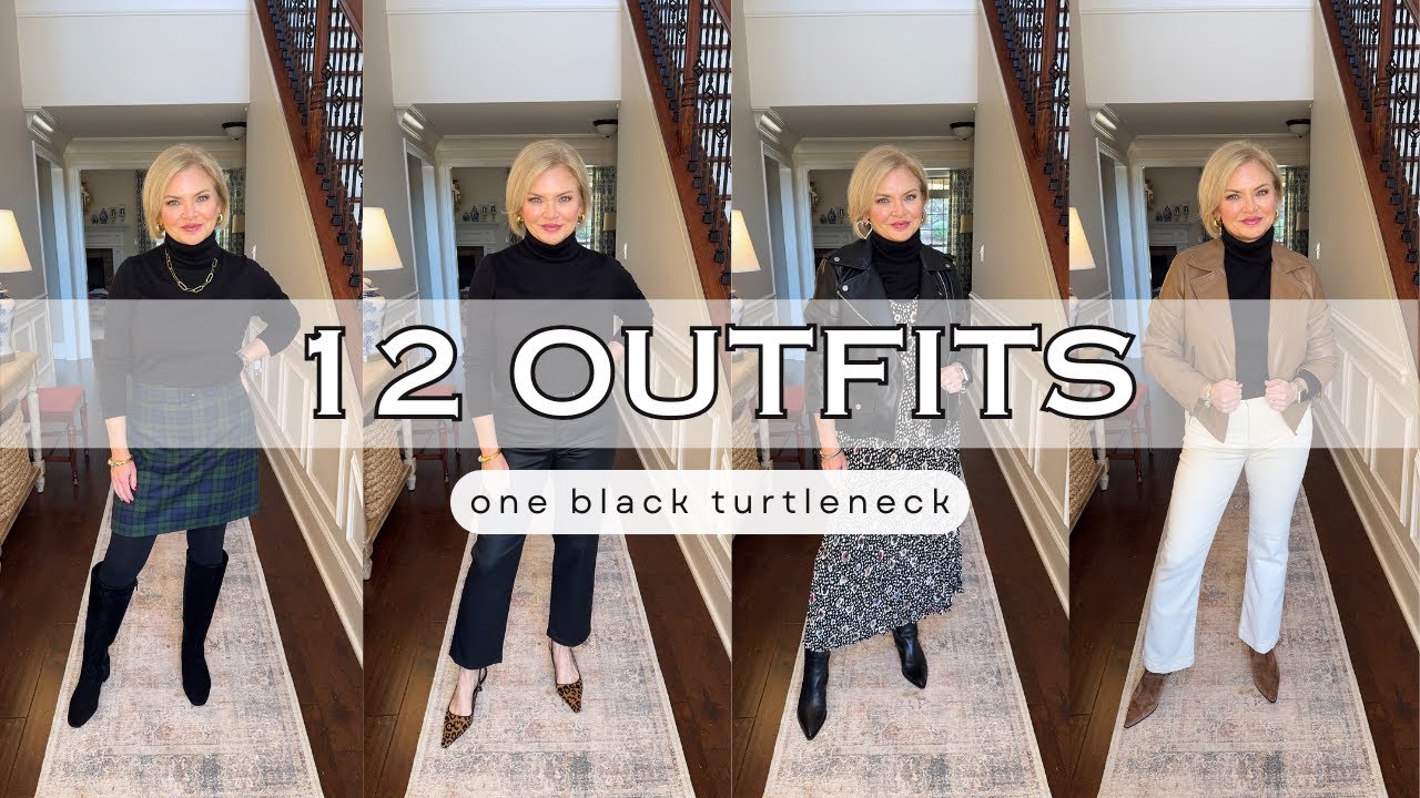 12 Modern Ways to Style a Black Turtleneck #fashionover50
