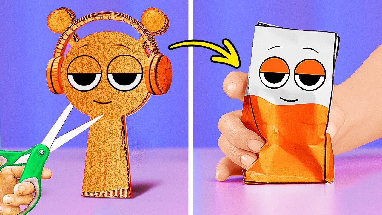 DIY RAINBOW SPRUNKI CRAFTS 🌈✨CARDBOARD & PAPER SQUISHY FUN! 📦✂️