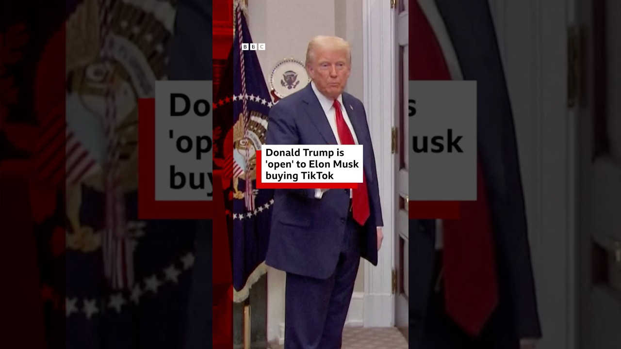 Donald Trump is “open” to Elon Musk buying TikTok. #ElonMusk #DonaldTrump #TikTok #BBCNews