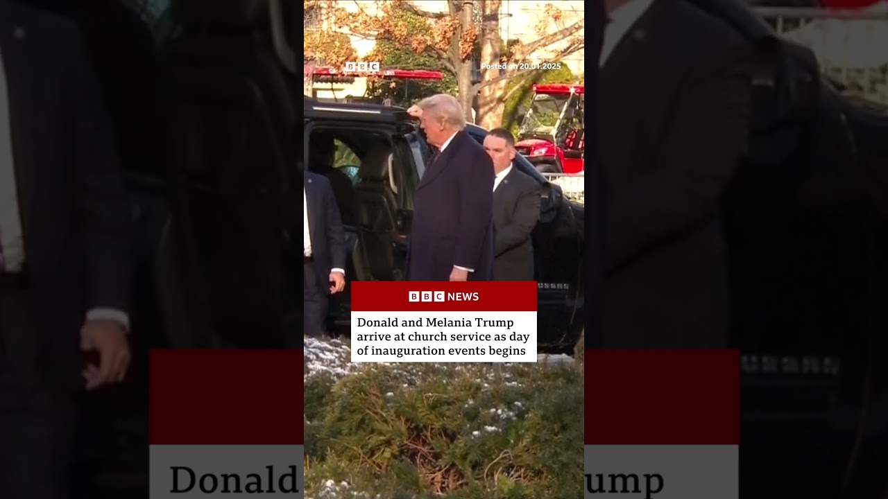 First sighting of Donald and Melania Trump on inauguration day. #DonaldTrump #President #BBCNews