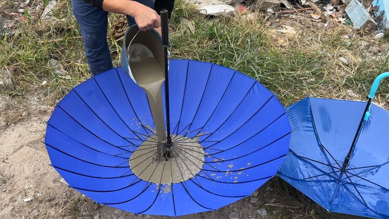 Great Garden Decoration Ideas From Cement and Umbrellas – Diy Aquarium