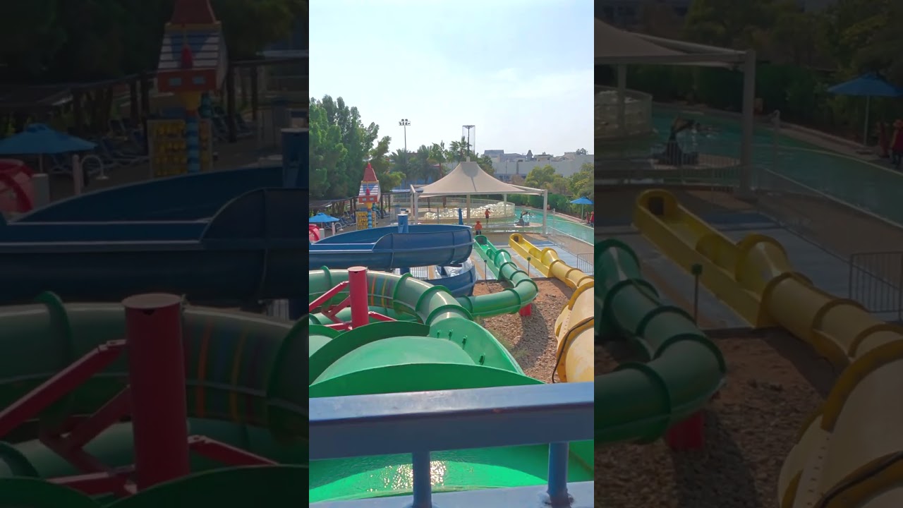 Green Twin Chaser Water Slide at Legoland Dubai 🇦🇪