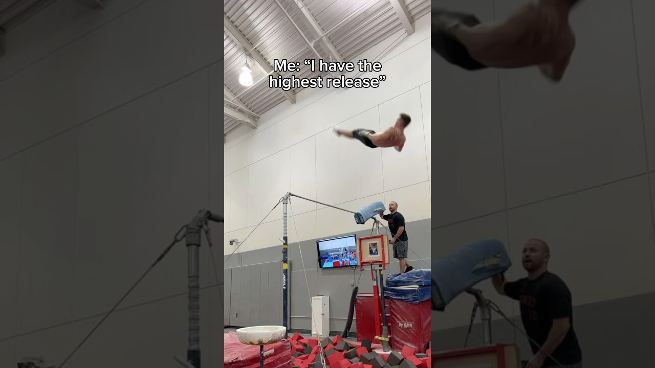 How does he go that high 🤯 #gymnastics #olympics #gymnast #sports #gym #fail #fails #ncaa #high