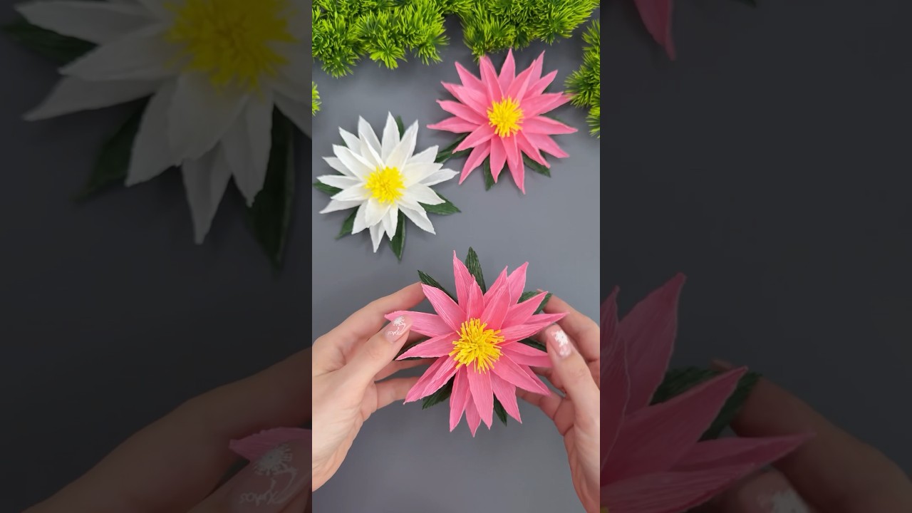 How to Make Crepe Paper Lotus 🪷 Crepe Paper Decoration Ideas