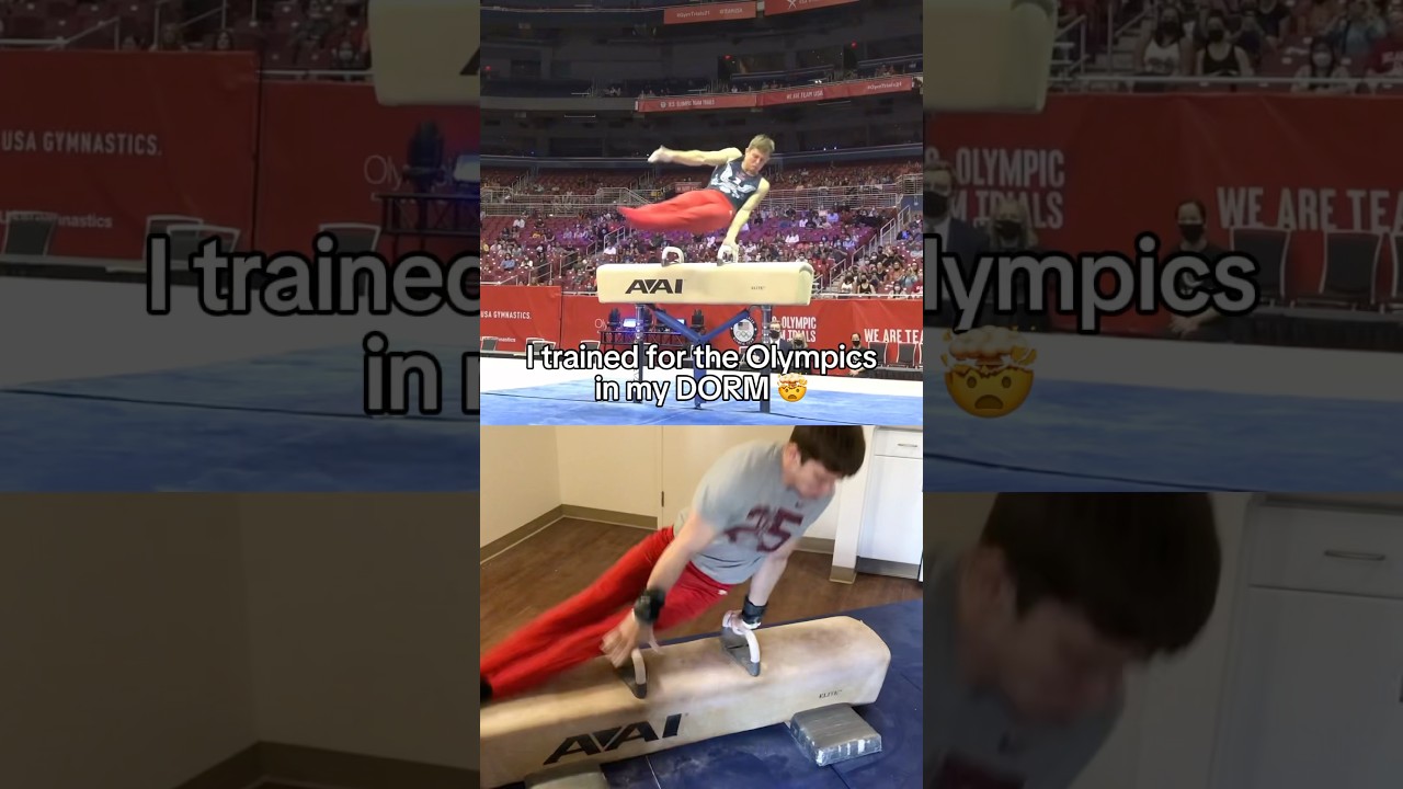 I trained for the Olympics in my DORM 🤯 #gymnastics #olympics #sports #gymnast #motivation #sport