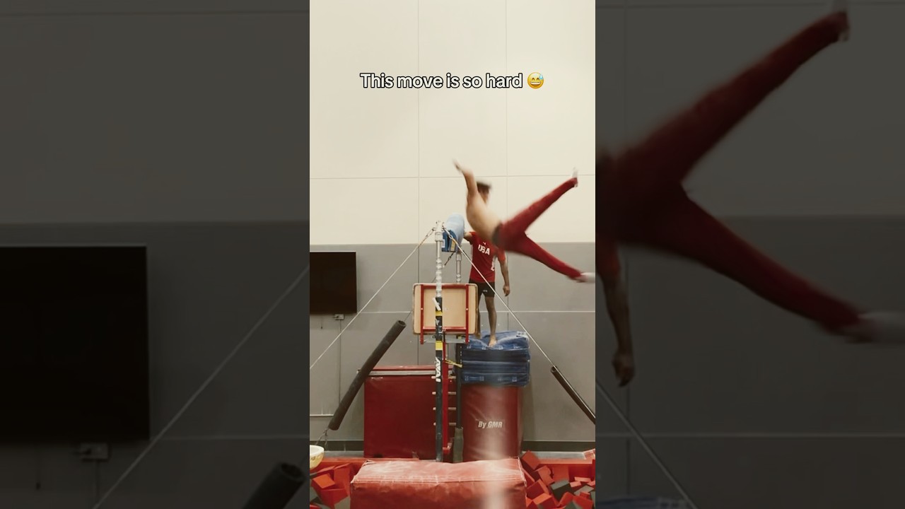 I tried to learn this INSANE move 😅 #gymnastics #gymnast #olympics #sports #olympic #fails #fail