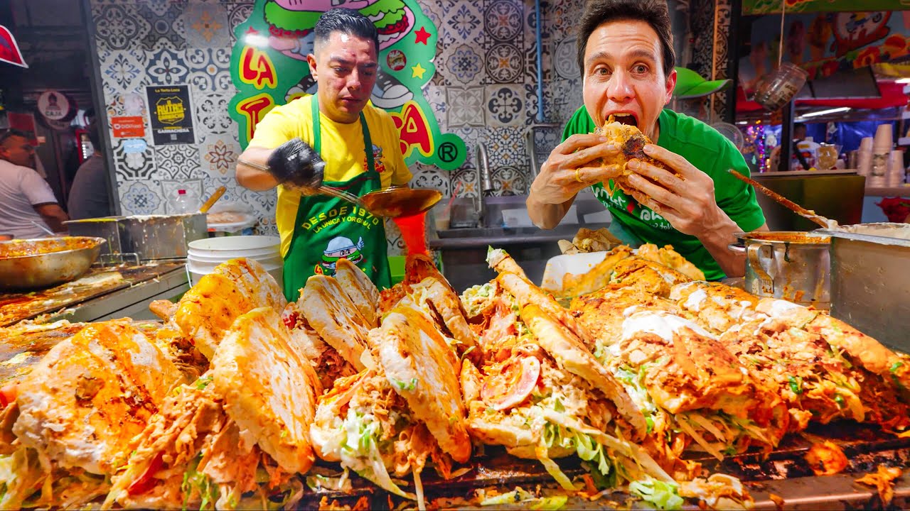 Mexico’s Craziest Sandwich!! 🇲🇽 $5 Feeds a Family!! (Guadalajara, Mexico)