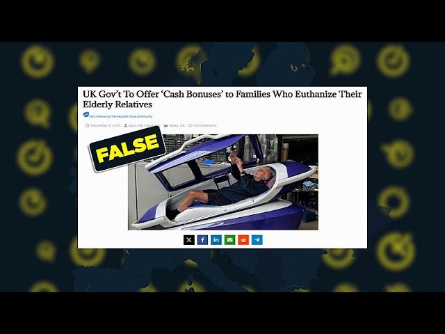 No, the UK government isn’t offering ‘cash bonuses’ to families who euthanise elderly relatives